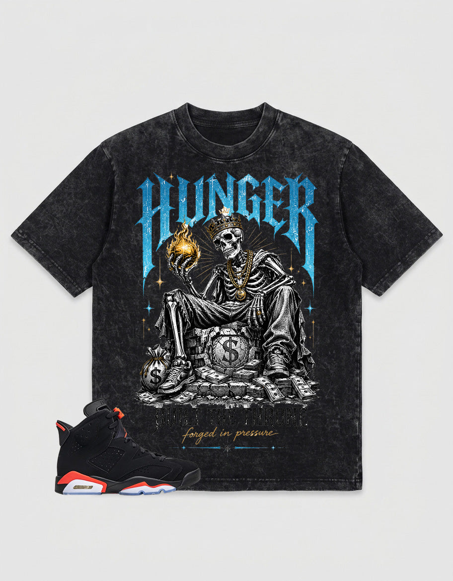 Washed T-shirt Hunger Built The Throne | Zadago