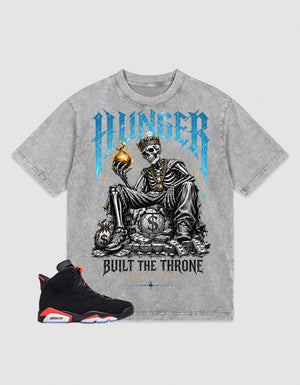 Washed T-shirt Hunger Built The Throne | Zadago