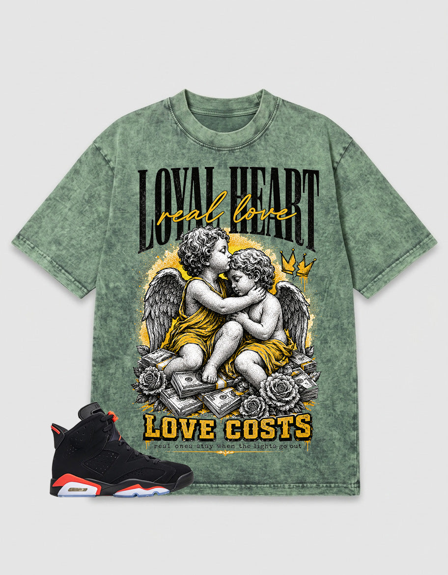 Washed T-shirt Loyal Heart  | Zadago