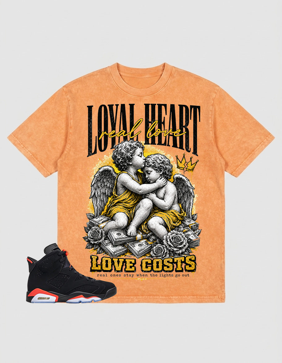 Washed T-shirt Loyal Heart  | Zadago