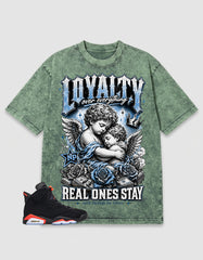 Washed T-shirt Loyalty, Real Ones Stay | Zadago