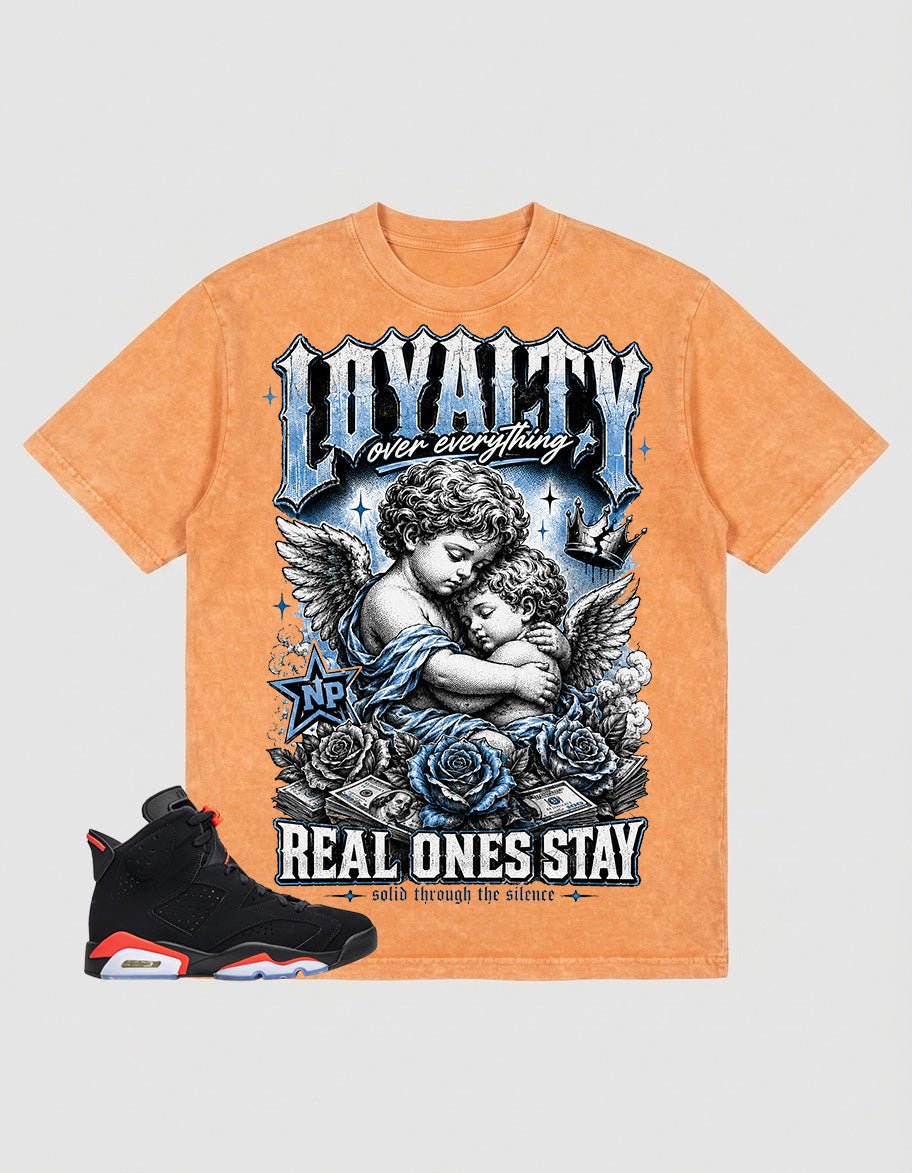 Washed T-shirt Loyalty, Real Ones Stay | Zadago