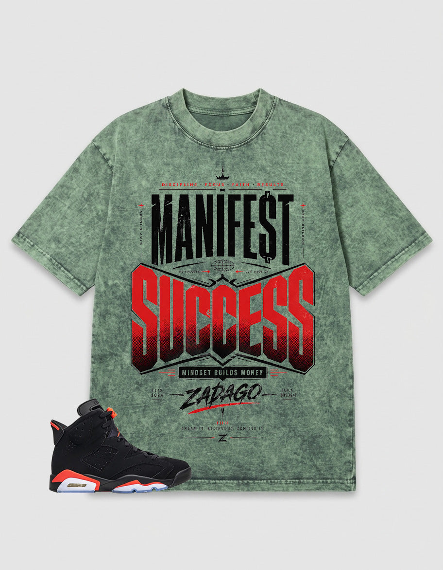 Washed T-shirt Manifest Success | Zadago