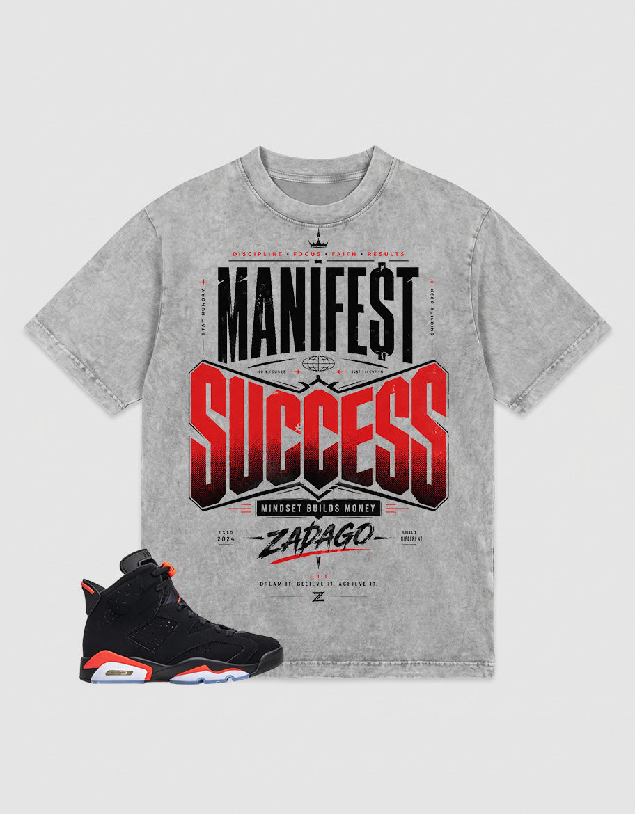 Washed T-shirt Manifest Success | Zadago