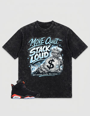 Washed T-shirt Move Quiet Stack Loud  | Zadago