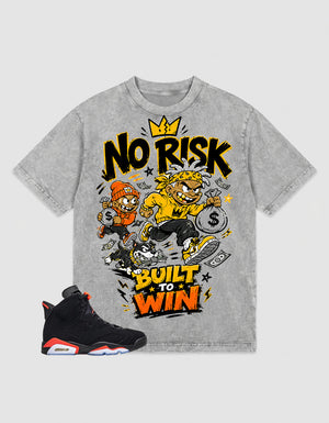 Washed T-shirt No Risk Build To Win  | Zadago