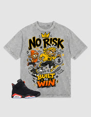 Washed T-shirt No Risk Build To Win  | Zadago
