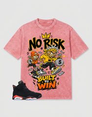 Washed T-shirt No Risk Build To Win  | Zadago