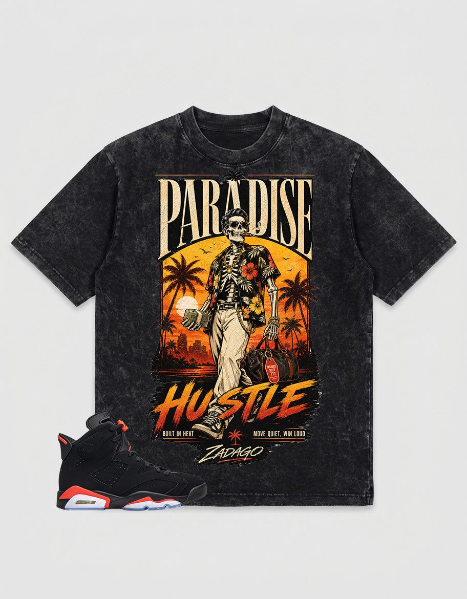 Washed T-shirt Paradise Hustle | Zadago