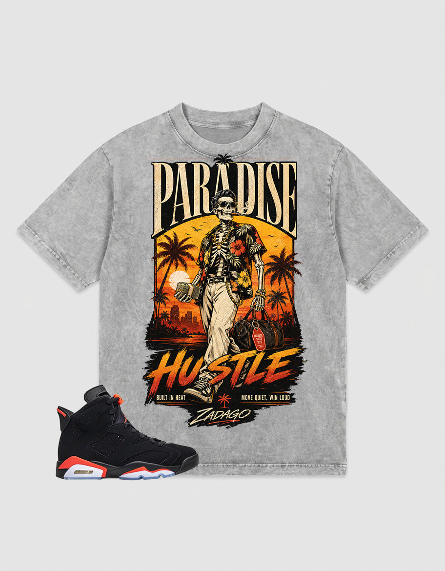 Washed T-shirt Paradise Hustle | Zadago