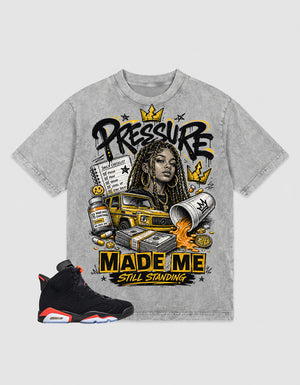Washed T-shirt Pressure Made Me | Zadago