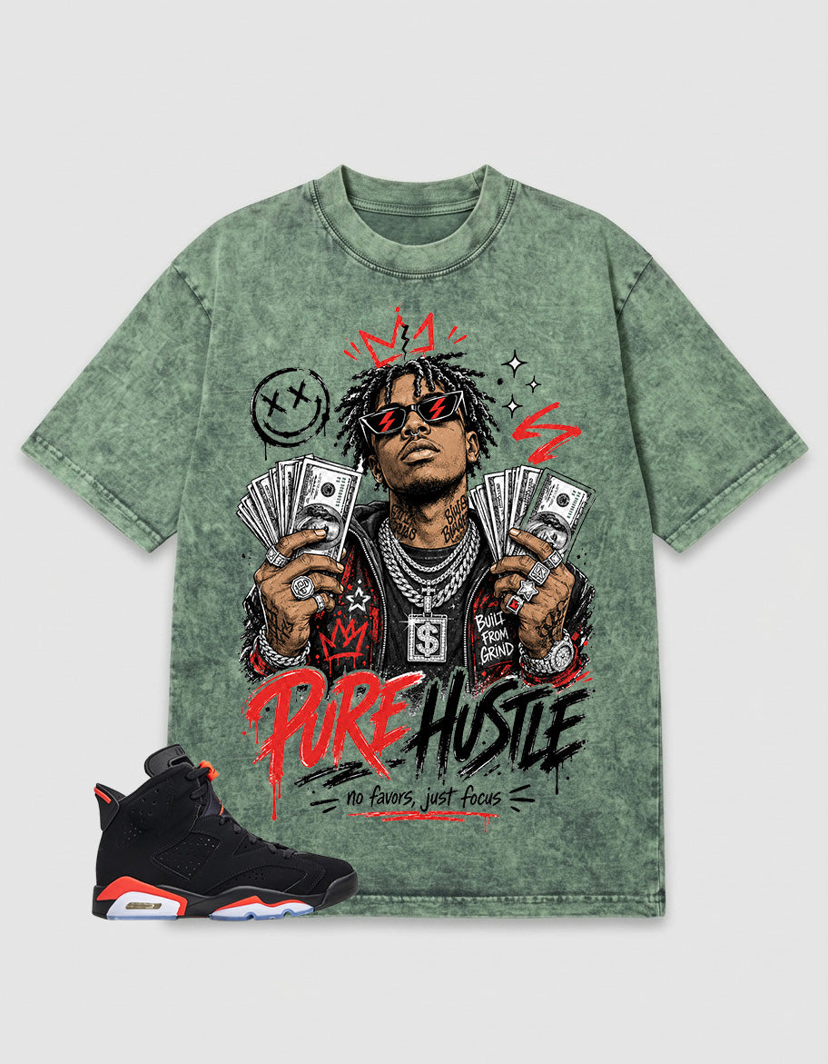 Washed T-shirt Pure Hustle | Zadago