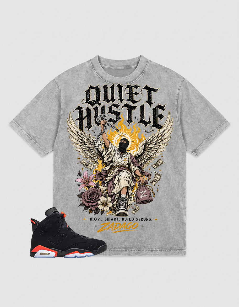 Washed T-shirt Quiet Hustle | Zadago