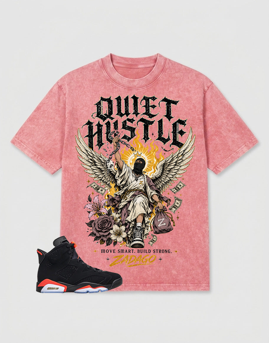 Washed T-shirt Quiet Hustle | Zadago