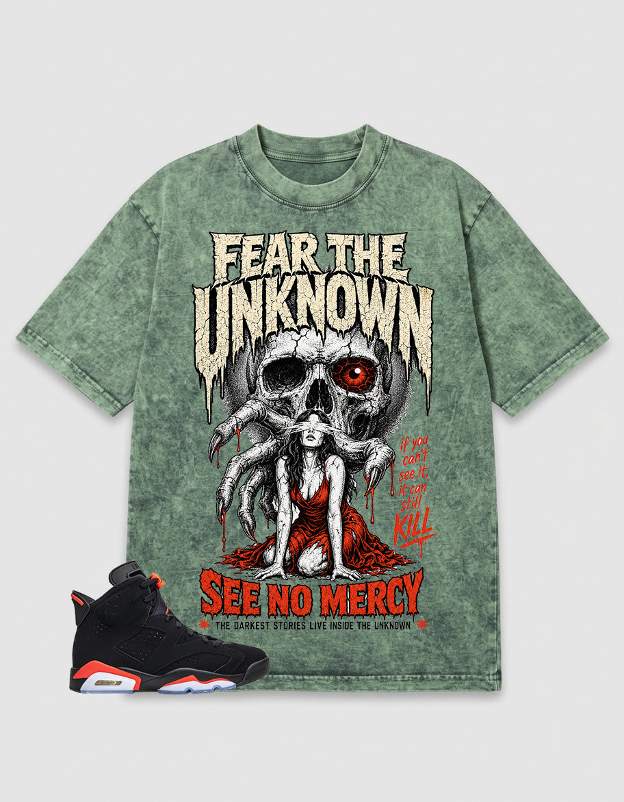 Washed T-shirt See No Mercy  | Zadago