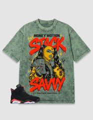 Washed T-shirt Money Motion Stack Savvy | Zadago