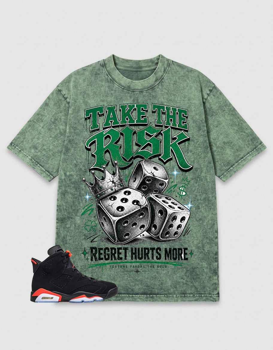 Washed T-shirt Take The Risk  | Zadago