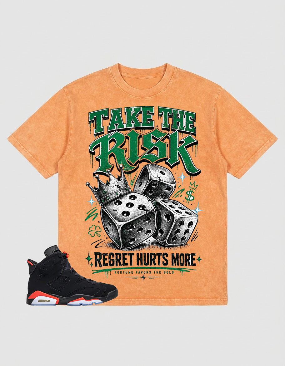 Washed T-shirt Take The Risk  | Zadago