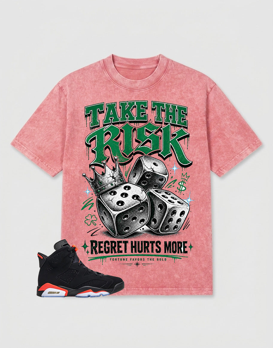 Washed T-shirt Take The Risk  | Zadago