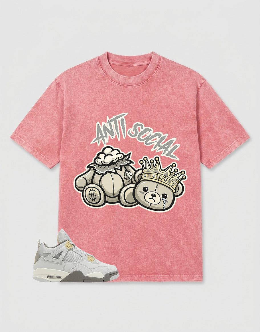 Grey Photon Dust 4s Zadago Washed Shirt  - Anti Social Graphic