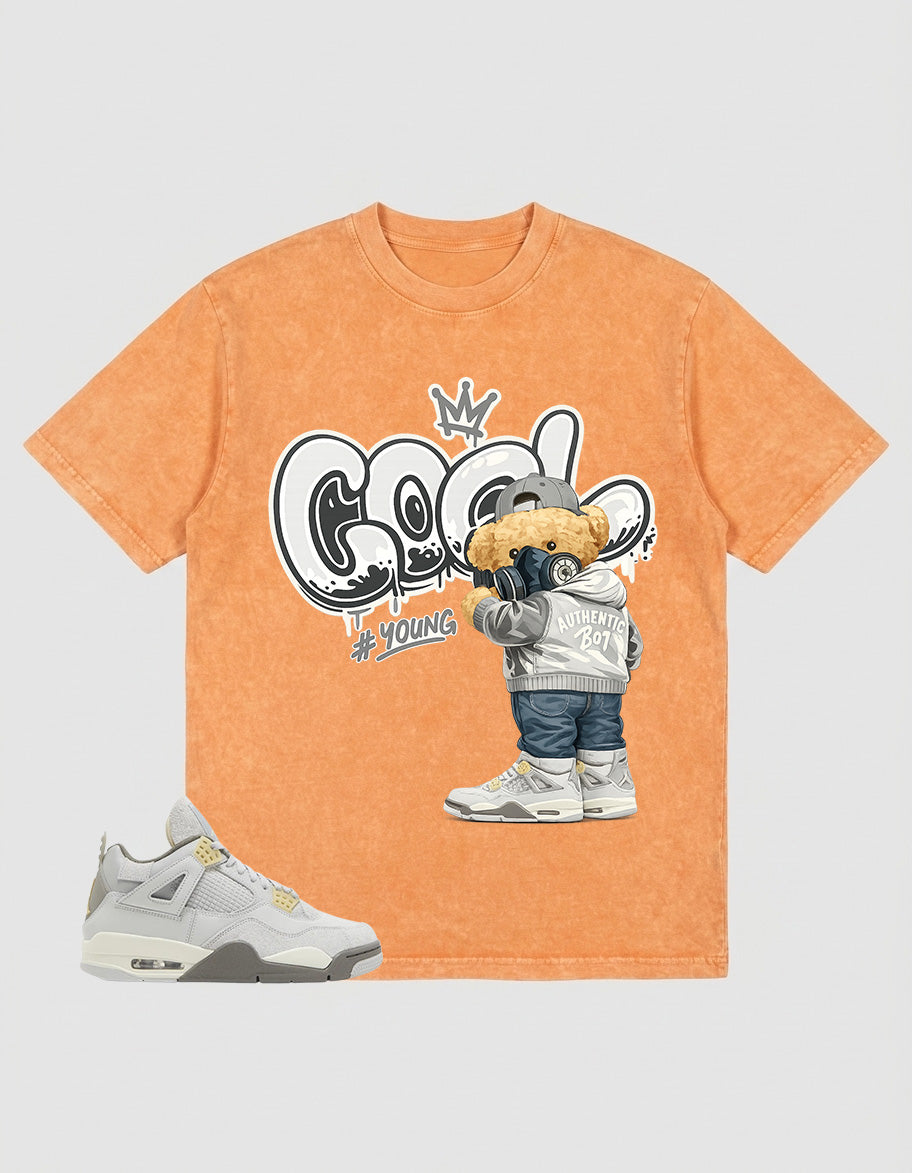 Grey Photon Dust 4s Zadago Washed Shirt - Cool Boy Graphic