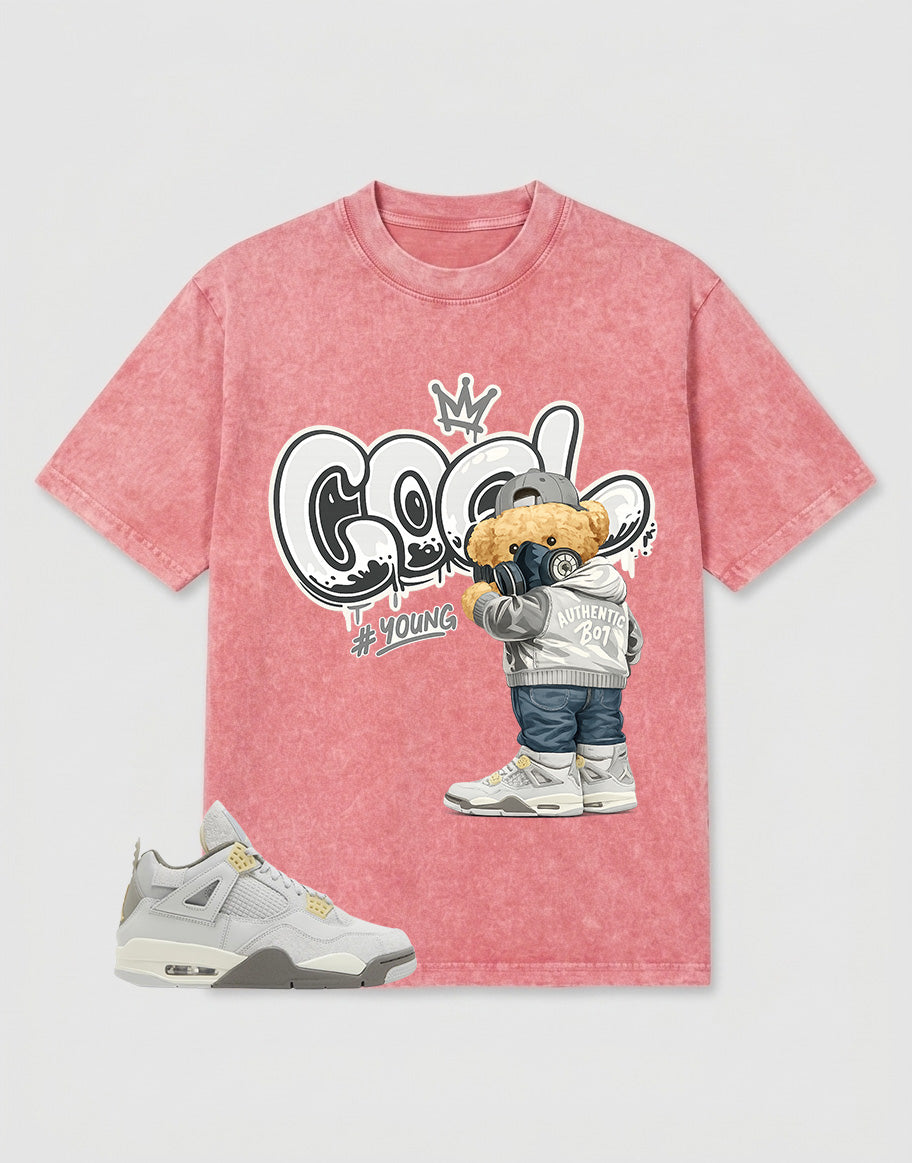 Grey Photon Dust 4s Zadago Washed Shirt - Cool Boy Graphic
