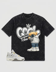 Grey Photon Dust 4s Zadago Washed Shirt - Cool Boy Graphic