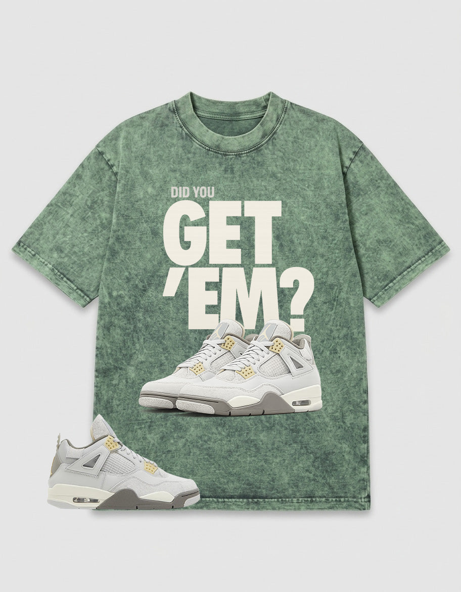Grey Photon Dust 4s Zadago Washed Shirt  - Did You Get Em Graphic