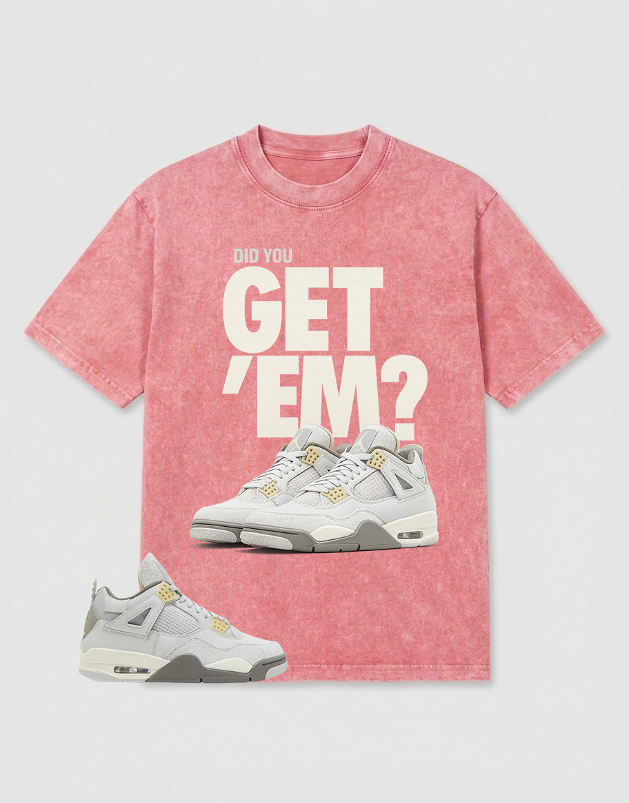 Grey Photon Dust 4s Zadago Washed Shirt  - Did You Get Em Graphic