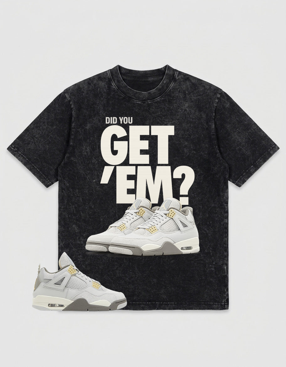 Grey Photon Dust 4s Zadago Washed Shirt  - Did You Get Em Graphic