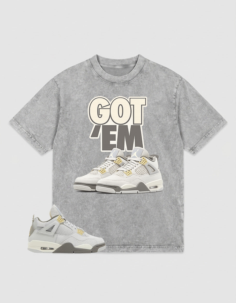 Grey Photon Dust 4s Zadago Washed Shirt  - Got 'Em Sneakear Graphic