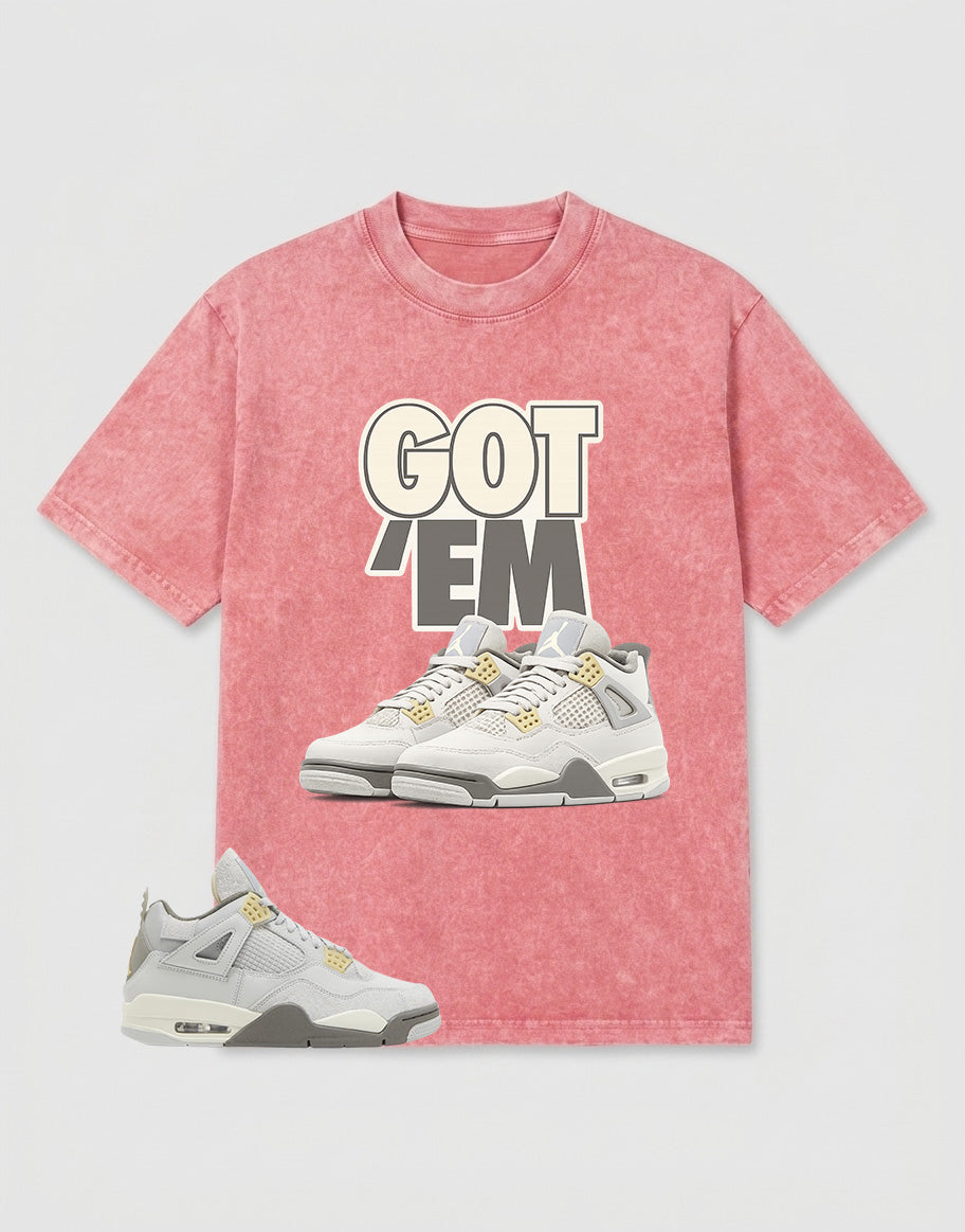 Grey Photon Dust 4s Zadago Washed Shirt  - Got 'Em Sneakear Graphic