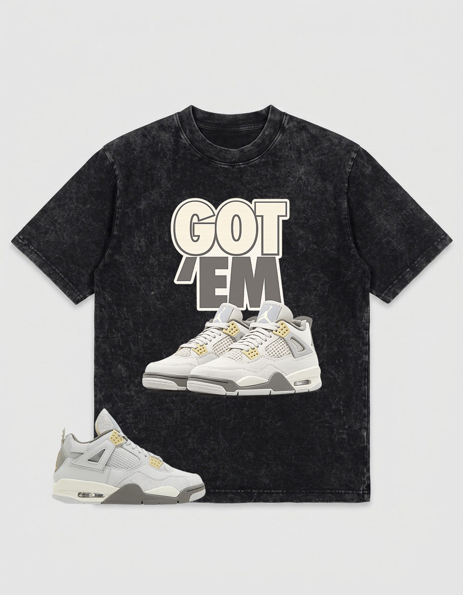 Grey Photon Dust 4s Zadago Washed Shirt  - Got 'Em Sneakear Graphic