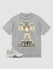 Grey Photon Dust 4s Zadago Washed Shirt  - Runnin' The Street Graphic