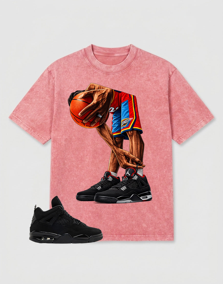 Black Cat 4s Zadago Washed T-shirt Ball Time Graphic