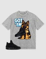 Black Cat 4s Zadago Washed T-shirt Got 'Em GS Graphic