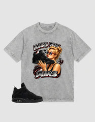 Black Cat 4s Zadago Washed T-shirt Kiss My Airs Graphic