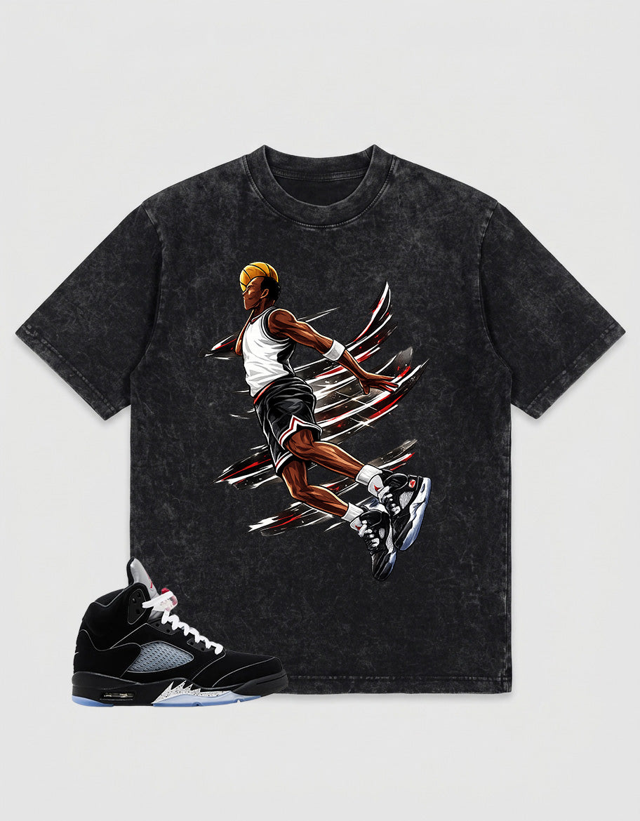 Washed T-shirt to Match Metallic Reimagined 5s - Air Baller Graphic