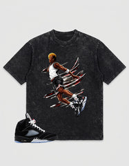 Washed T-shirt to Match Metallic Reimagined 5s - Air Baller Graphic