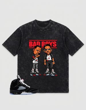 Washed Tee to Match Metallic Reimagined 5s - Bad Boys Graphic