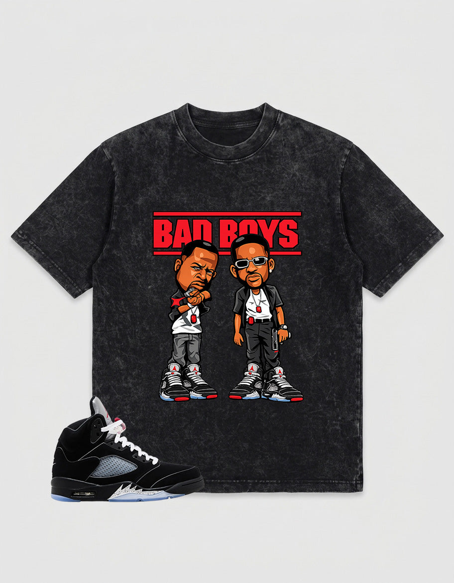 Washed Tee to Match Metallic Reimagined 5s - Bad Boys Graphic