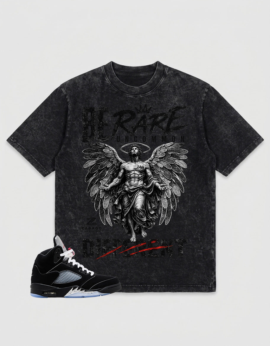 Washed T-shirt to Match Metallic Reimagined 5s - Be Rare Uncommon Different Graphic