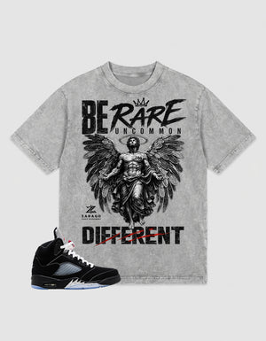 Washed T-shirt to Match Metallic Reimagined 5s - Be Rare Uncommon Different Graphic