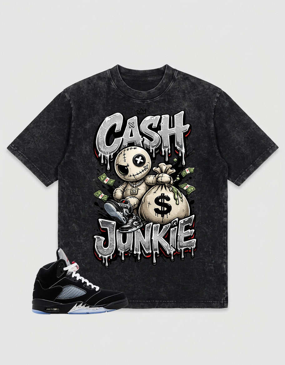 Washed T-shirt to Match Metallic Reimagined 5s - Cash Junkie Graphic