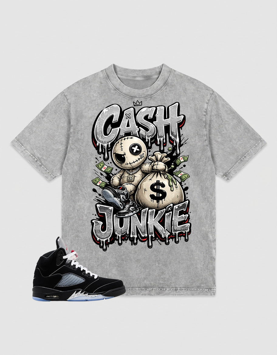 Washed T-shirt to Match Metallic Reimagined 5s - Cash Junkie Graphic