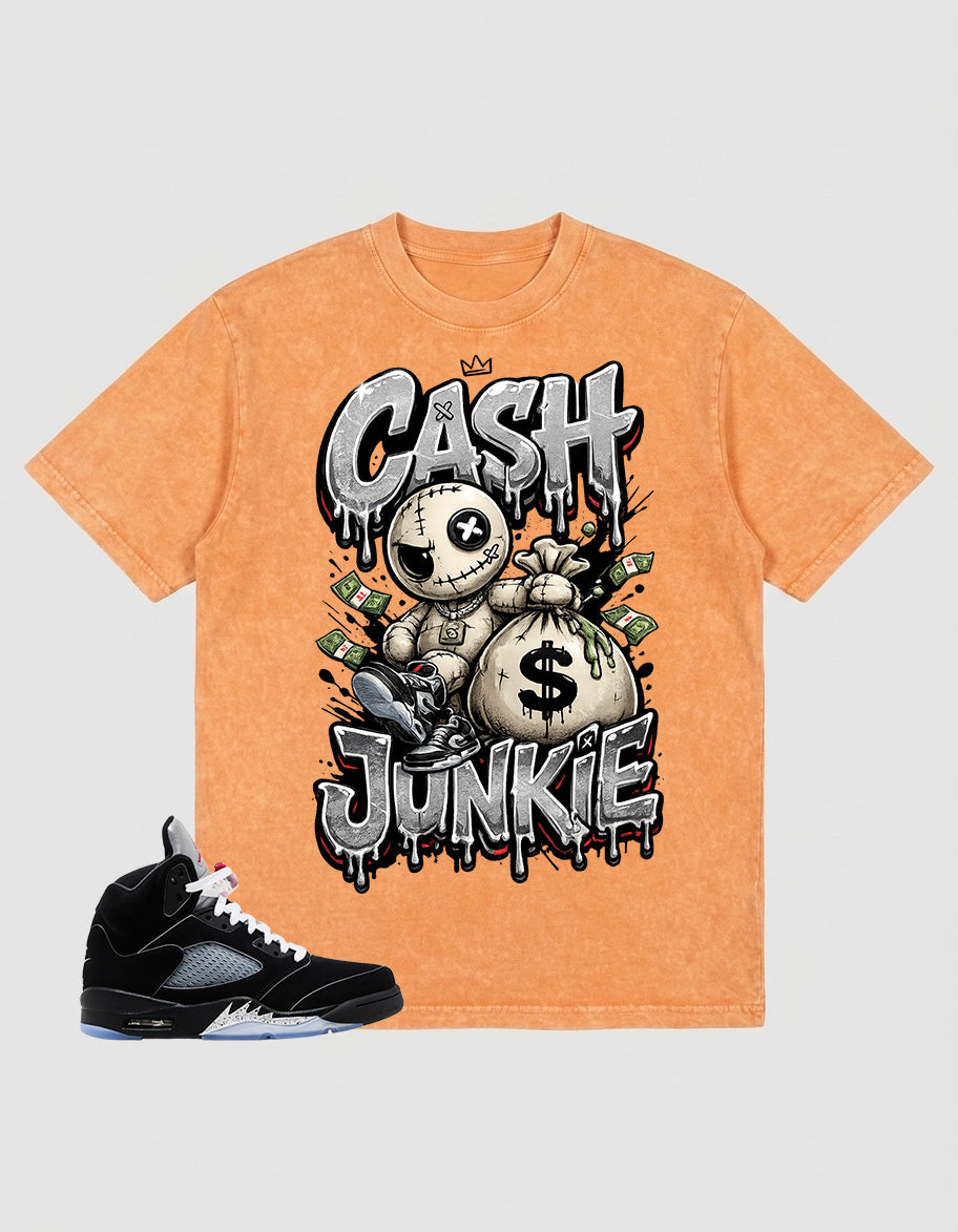 Washed T-shirt to Match Metallic Reimagined 5s - Cash Junkie Graphic