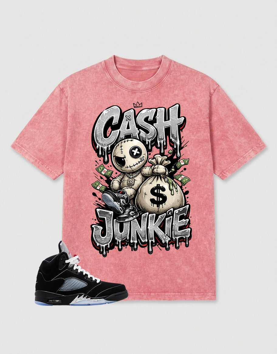 Washed T-shirt to Match Metallic Reimagined 5s - Cash Junkie Graphic