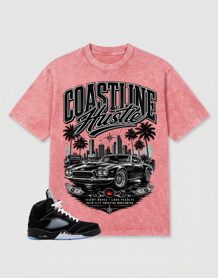 Washed T-shirt to Match Metallic Reimagined 5s - Coastline Hustle Graphic