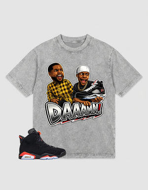 Washed T-shirt to Match Metallic Reimagined 5s - Daaamn Sneaker Graphic