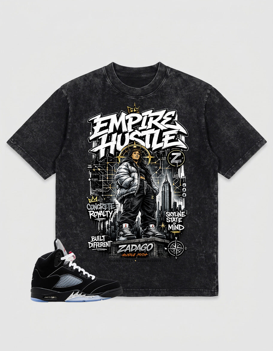 Washed T-shirt to Match Metallic Reimagined 5s - Empire Hustle Graphic